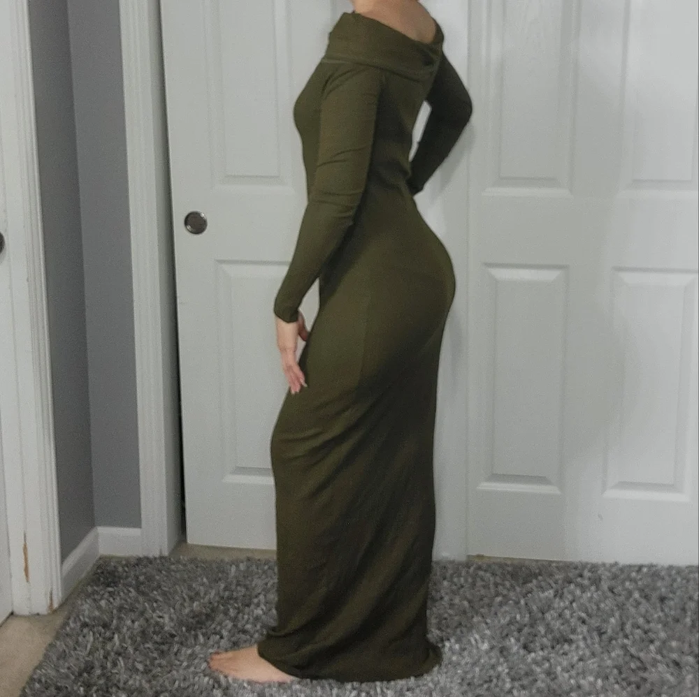 LAmade Off The Shoulder Green Dress/ S. - Picture 3 of 12